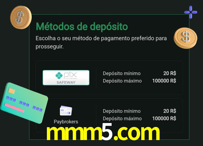 O cassino mmm5.com oferece uma grande variedade de métodos de pagamento